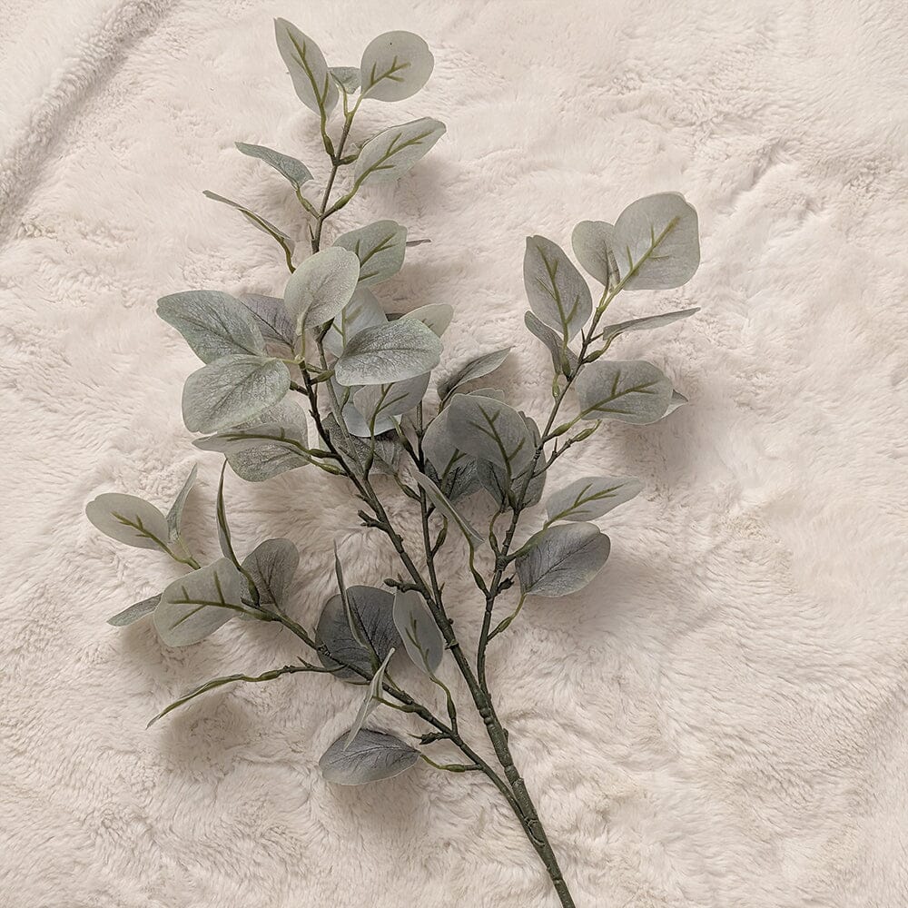 Rowen Homes Accessories Light Green Dusted Faux Eucalyptus Single Stem House of Isabella UK