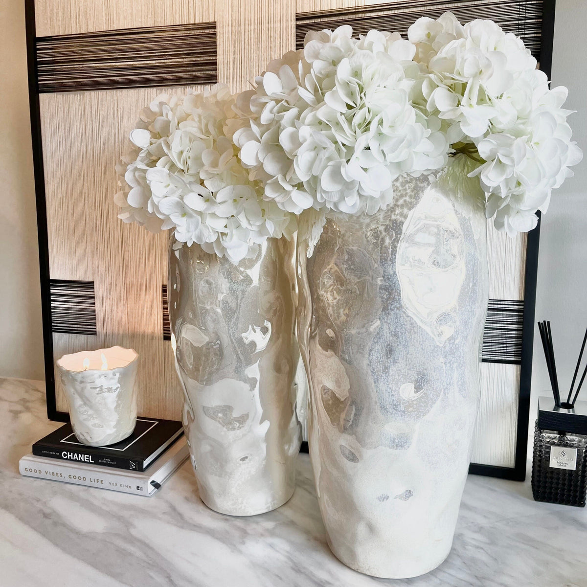 Rowen Homes Accessories Lucienne Large Pearlescent Abstract Decorative Vase House of Isabella UK