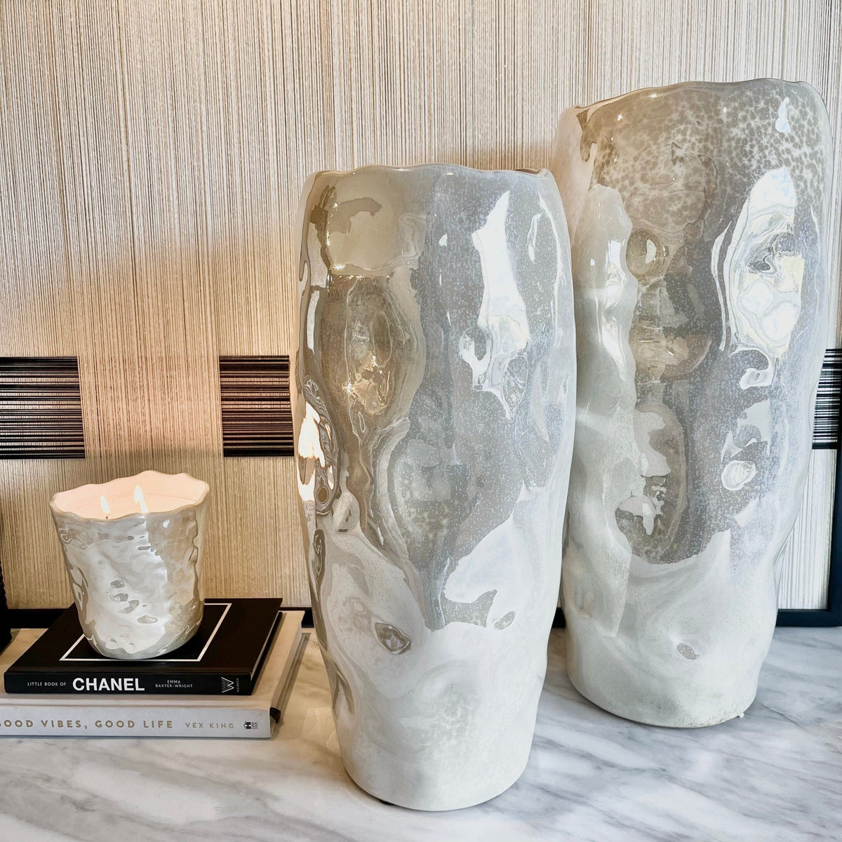 Rowen Homes Accessories Lucienne Pearlescent Abstract Decorative Vase House of Isabella UK