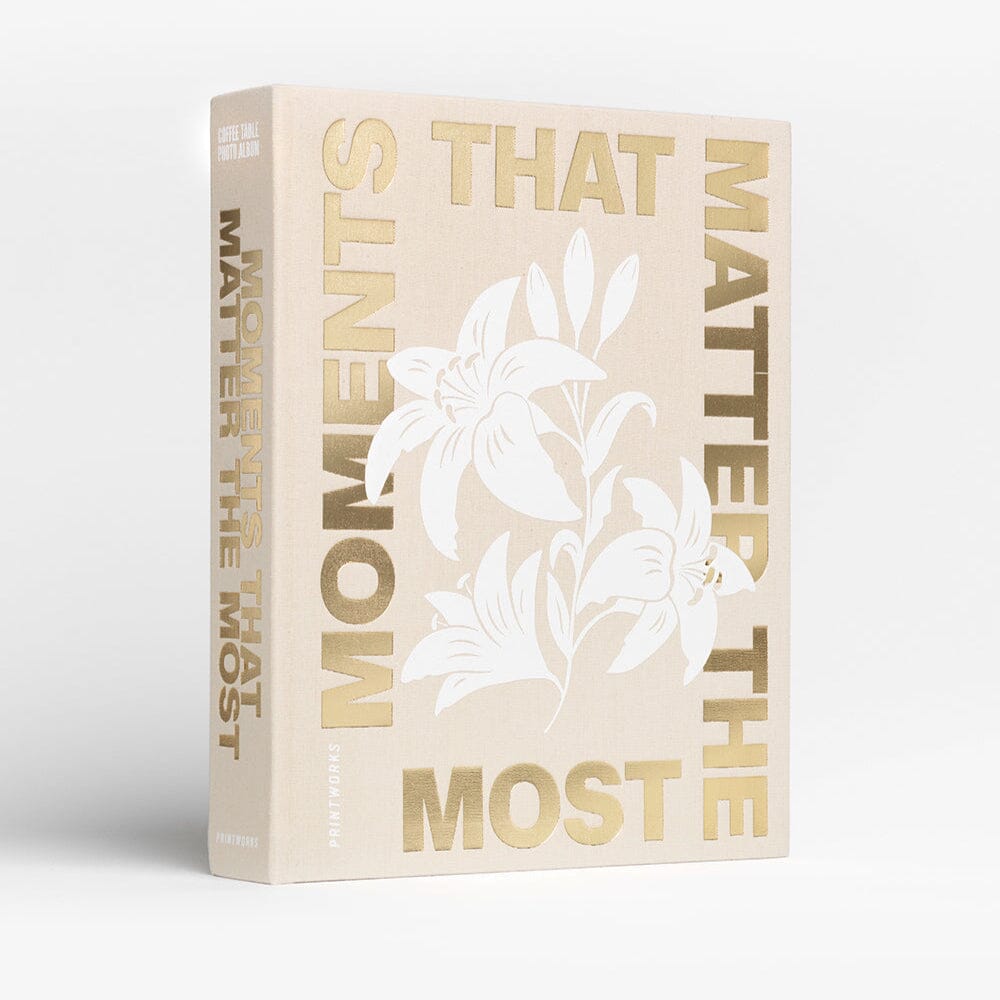 Rowen Homes Accessories 'Moments that Matter the Most' Beige & Gold Luxury Photo Album House of Isabella UK