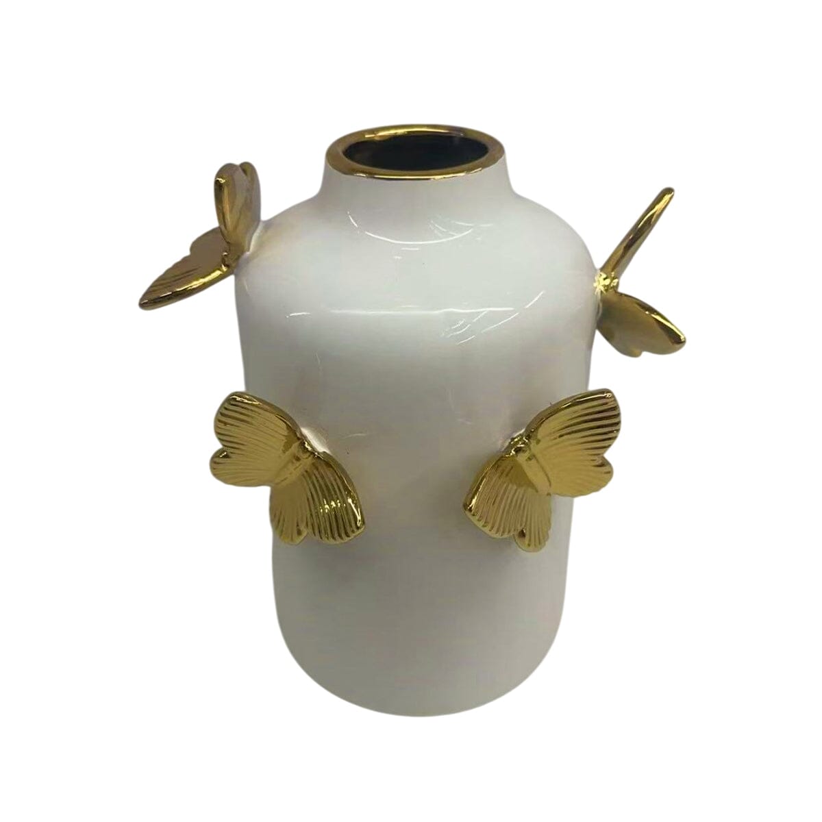 Rowen Homes Accessories Papillon Cream & Gold Decorative Butterfly Vase House of Isabella UK