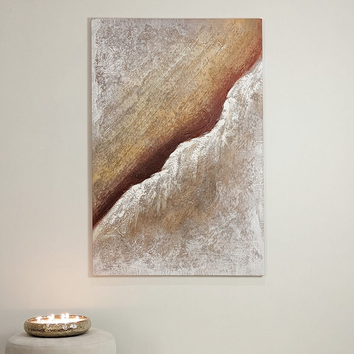 Rowen Homes Accessories Sanctuary Neutral Textured Abstract Canvas Wall Art House of Isabella UK