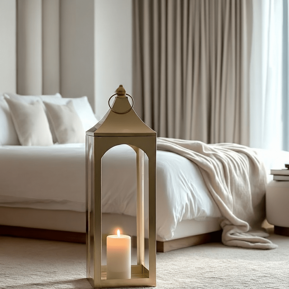 Rowen Homes Accessories Sierra Large Gold Decorative Lantern House of Isabella UK