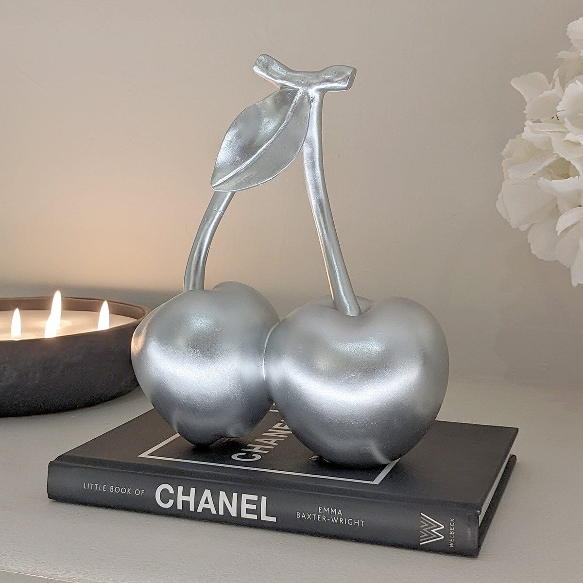 Rowen Homes Accessories Silver Decorative Cherry Ornament House of Isabella UK