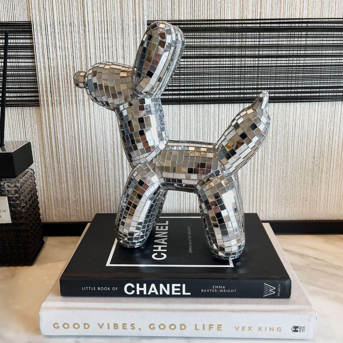 Rowen Homes Accessories Silver Disco Decorative Balloon Dog Ornament House of Isabella UK