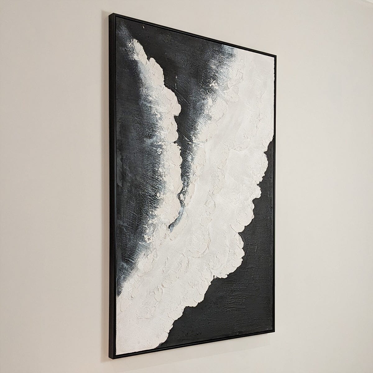 Rowen Homes Accessories Tilford Monochrome Beach Waves Textured Canvas Wall Art House of Isabella UK