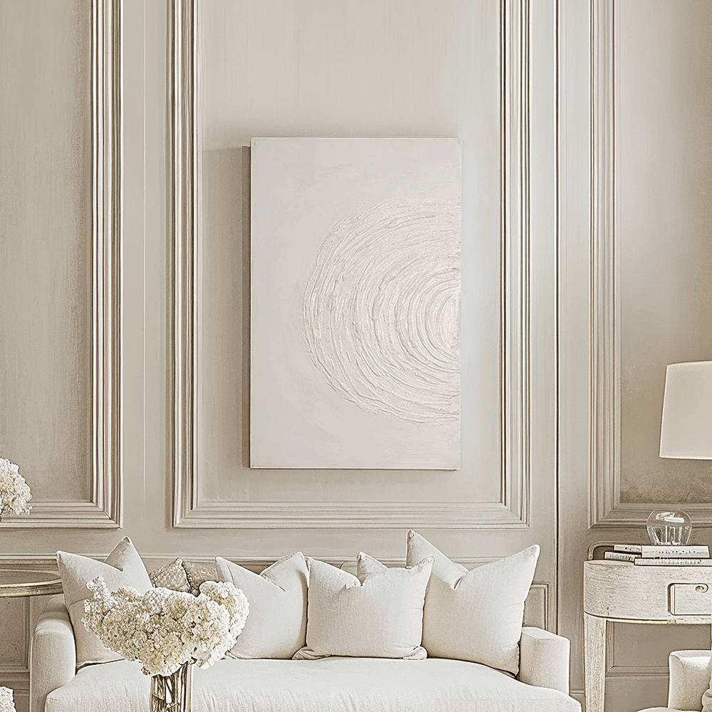 Rowen Homes Accessories Tilly Cream Half Moon Textured Canvas Wall Art House of Isabella UK