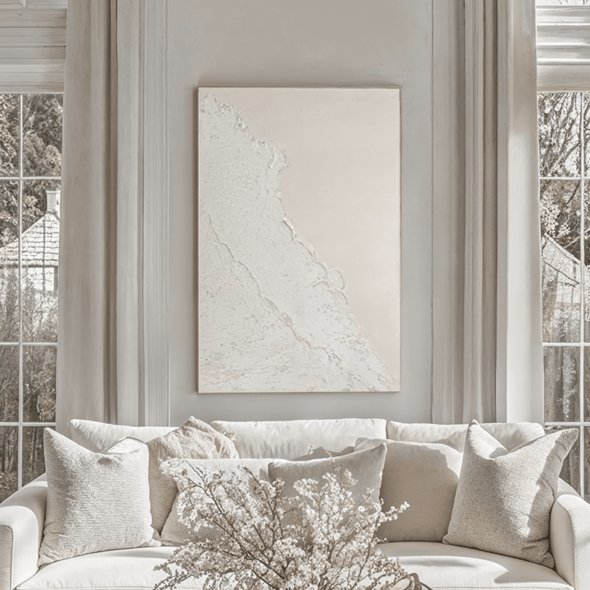 Rowen Homes Accessories Toulouse Neutral Beach Waves Textured Canvas Wall Art House of Isabella UK