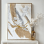 Rowen Homes Accessories Verona Cream, Taupe & Gold Abstract Paint Brush Effect Textured Canvas Wall Art House of Isabella UK