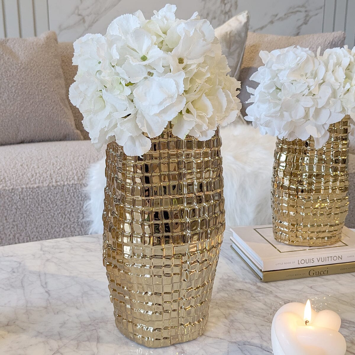 Rowen Homes Accessories Vieste Large Gold Abstract Vase House of Isabella UK