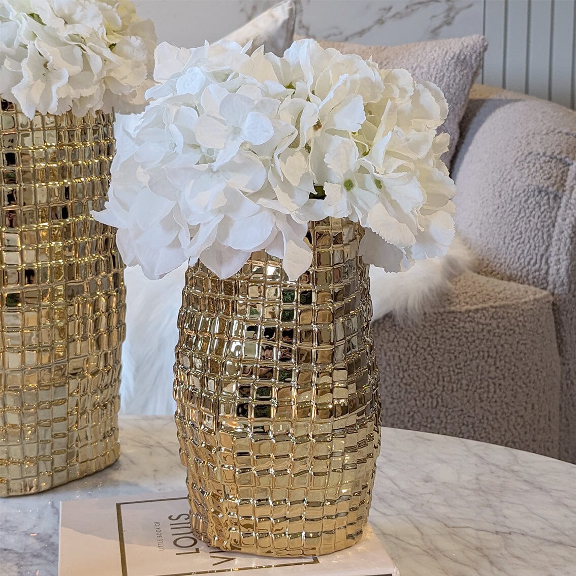 Rowen Homes Accessories Vieste Medium Gold Abstract Vase House of Isabella UK