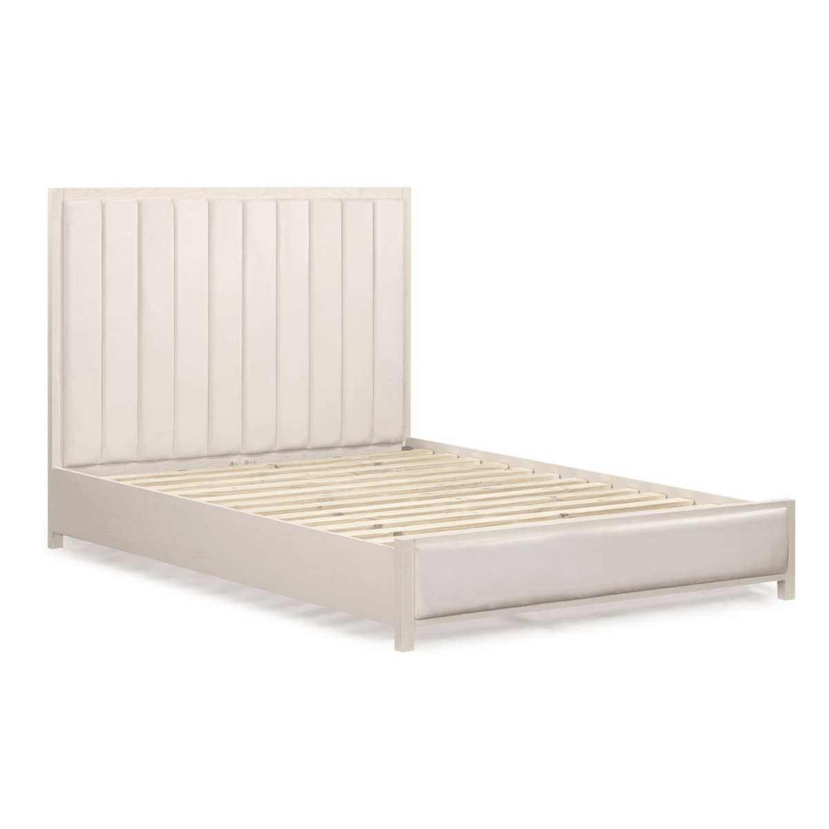 Rowen Homes Beds and Headboards Soho Cream Velvet Bed with Cream Wood Frame House of Isabella UK