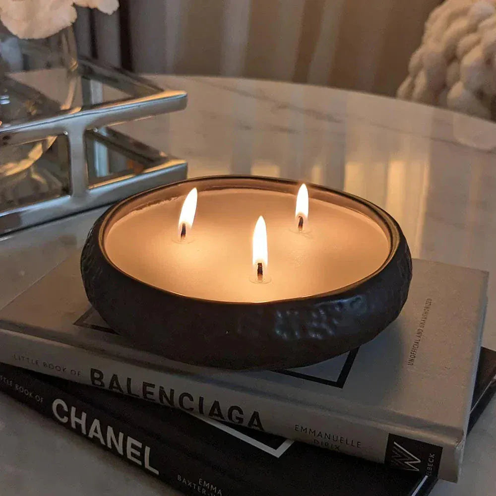 Rowen Homes Fragrance Aeolian 3 Wick Black Scented Candle House of Isabella UK