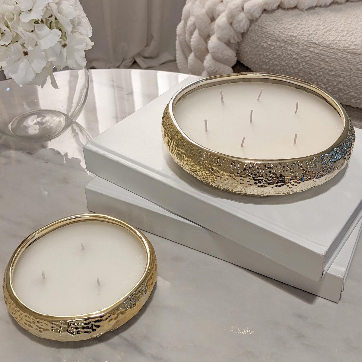 Rowen Homes Fragrance Aeolian 3 Wick Gold Scented Candle House of Isabella UK