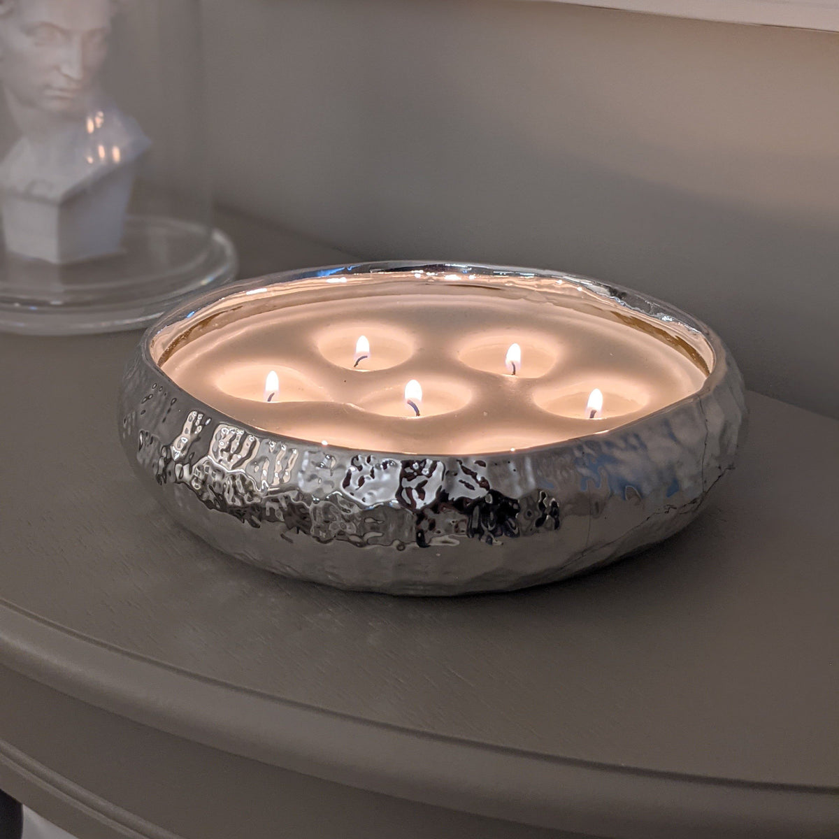 Rowen Homes Fragrance Aeolian 7 Wick Silver Scented Candle House of Isabella UK