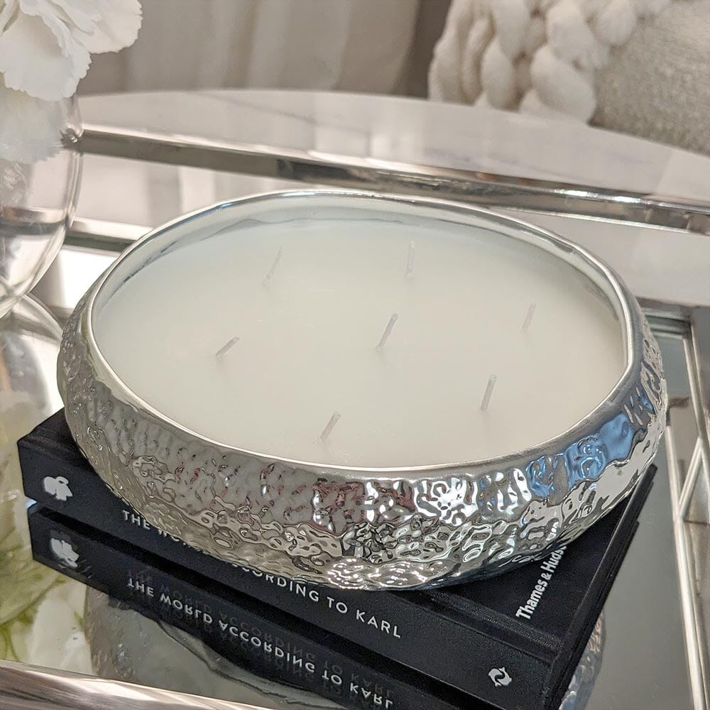 Rowen Homes Fragrance Aeolian 7 Wick Silver Scented Candle House of Isabella UK
