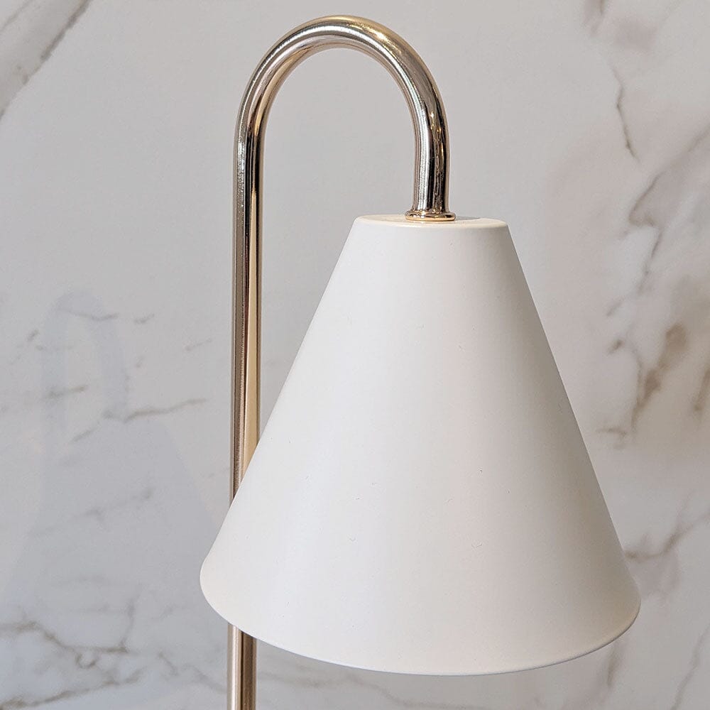 Rowen Homes Fragrance Cali White & Gold Candle Warmer on Wooden Base House of Isabella UK