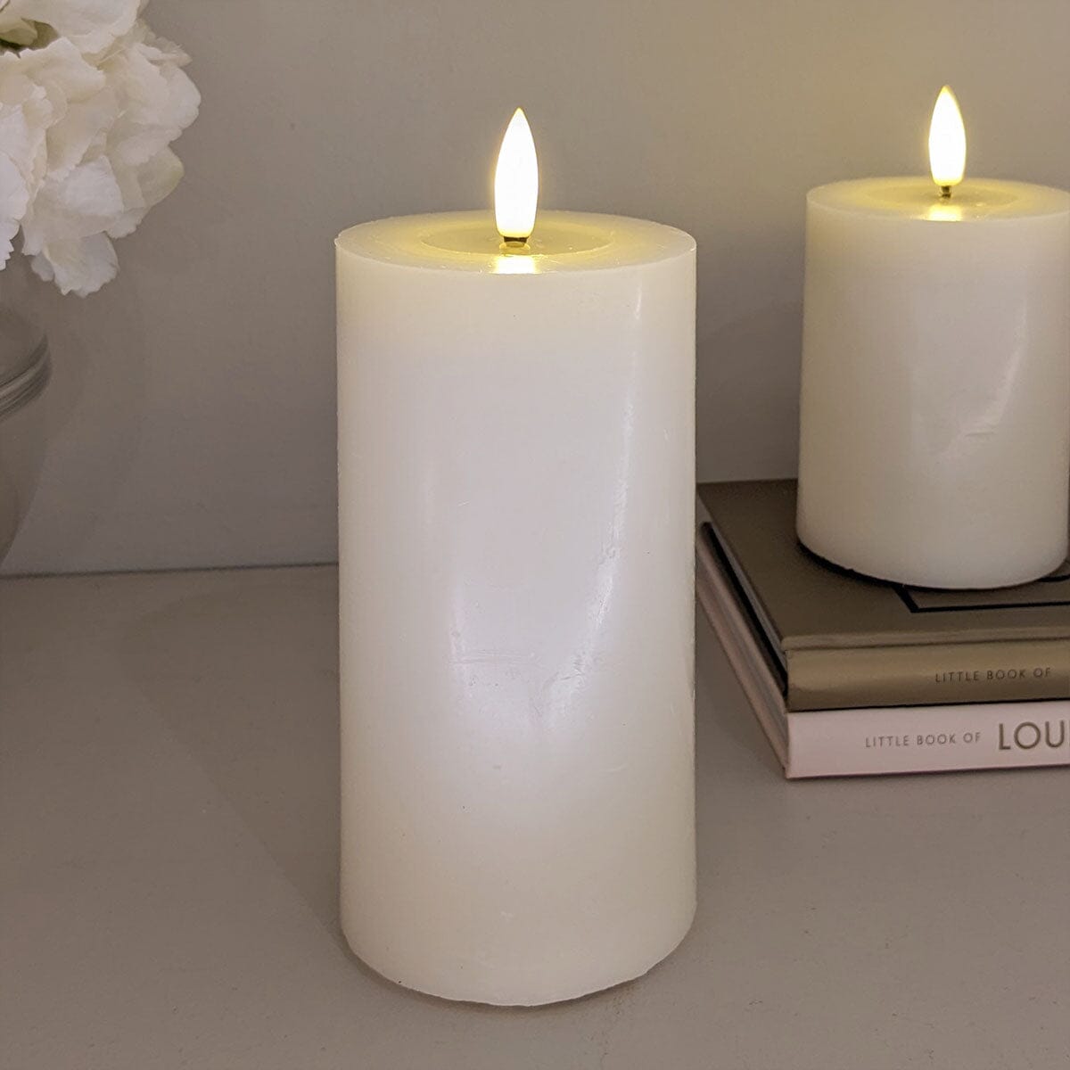 Rowen Homes Fragrance Cream Realistic LED Candle - 15cm House of Isabella UK