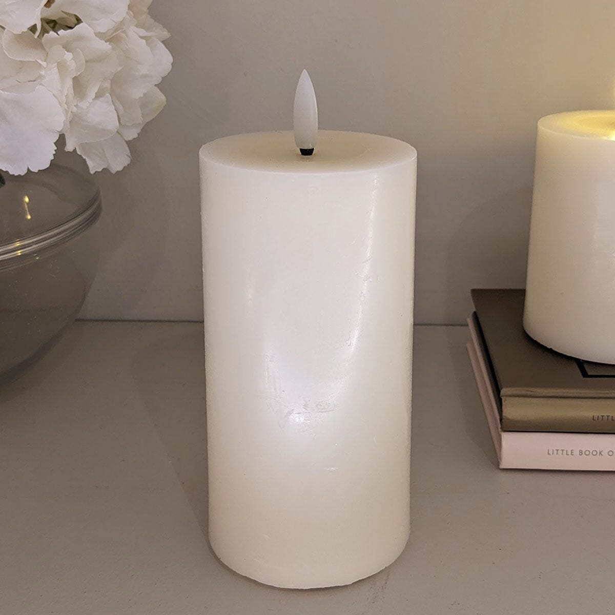 Rowen Homes Fragrance Cream Realistic LED Candle - 15cm House of Isabella UK