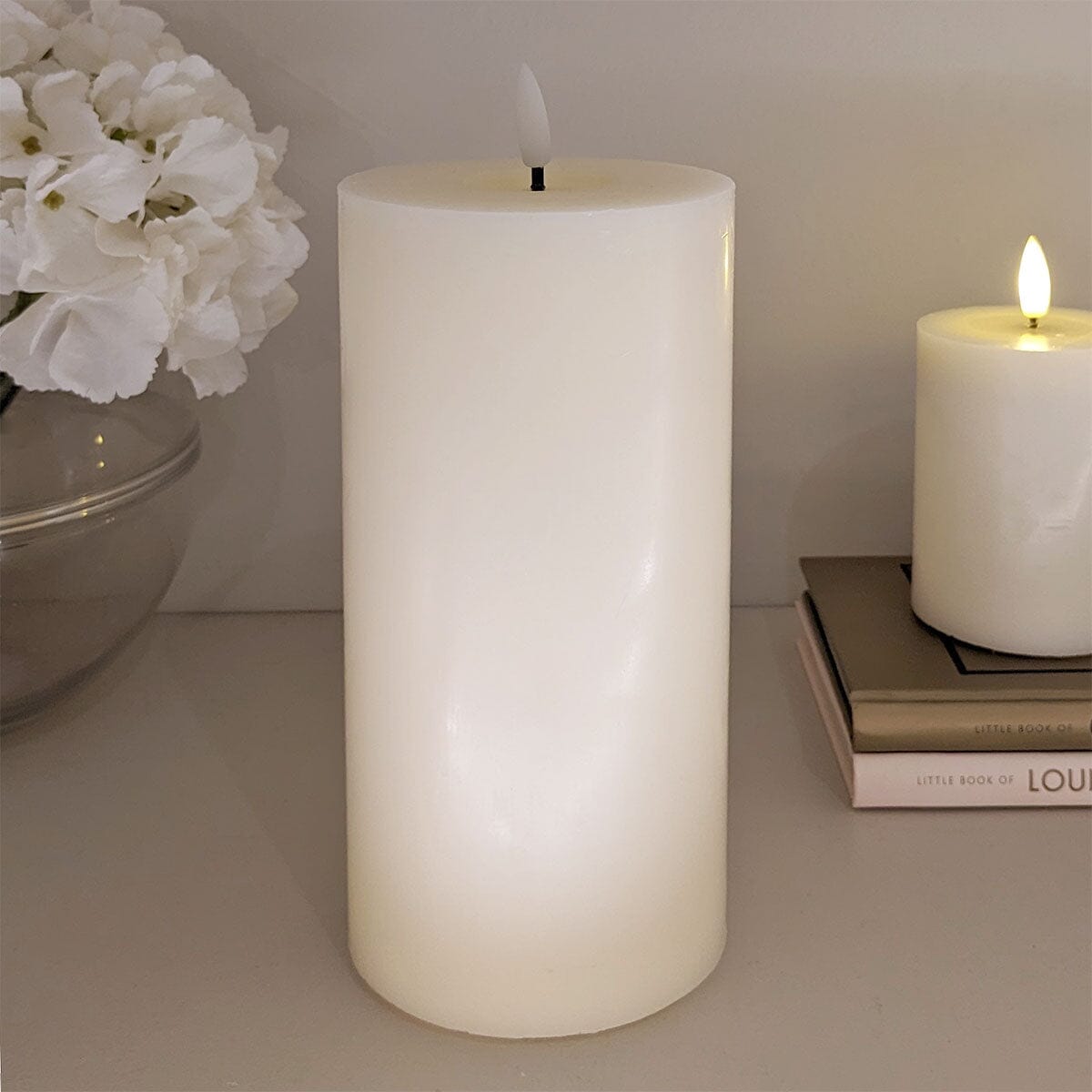 Rowen Homes Fragrance Cream Realistic LED Candle - 20cm House of Isabella UK