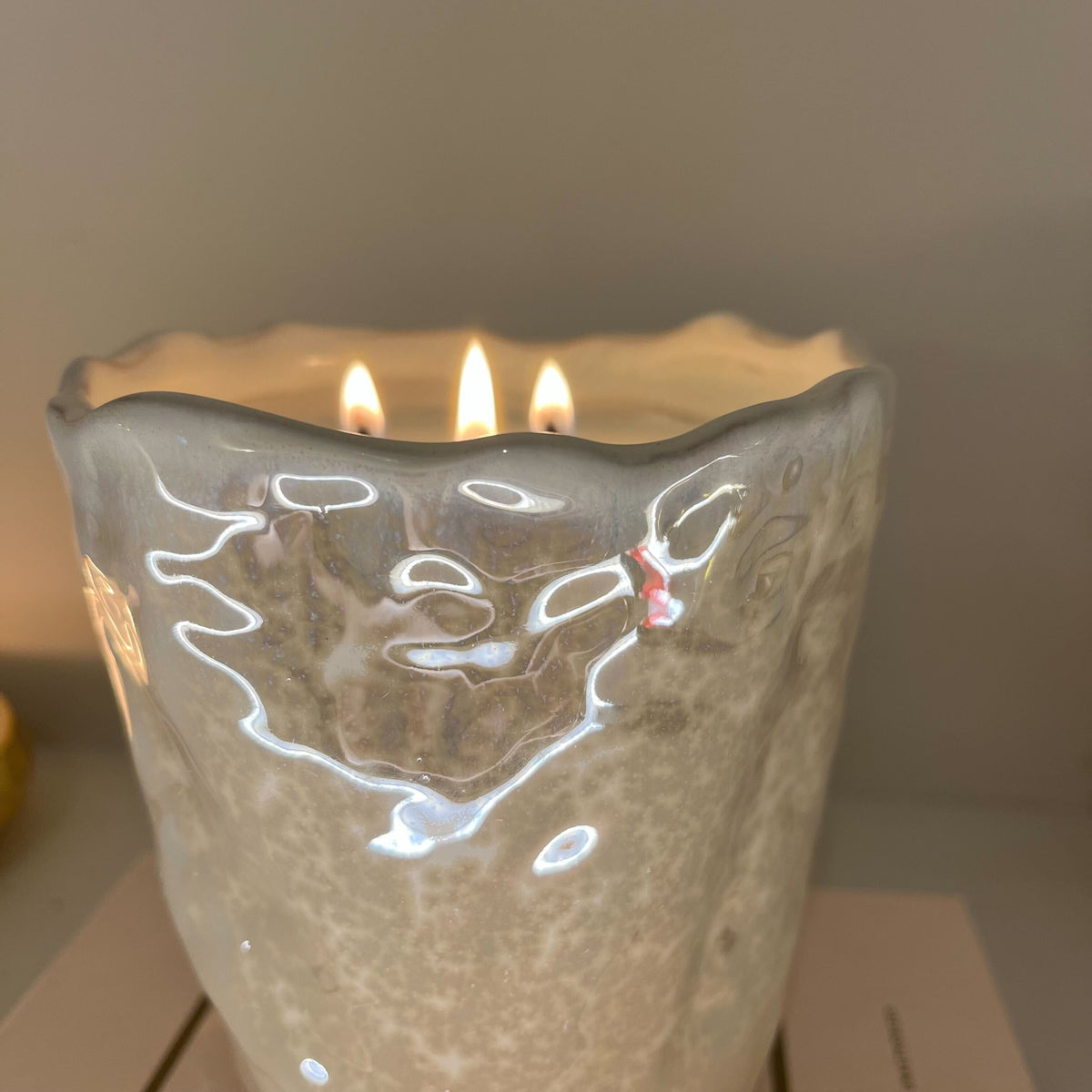 Rowen Homes Fragrance Laguna Cream Pearlescent Decorative Candle House of Isabella UK