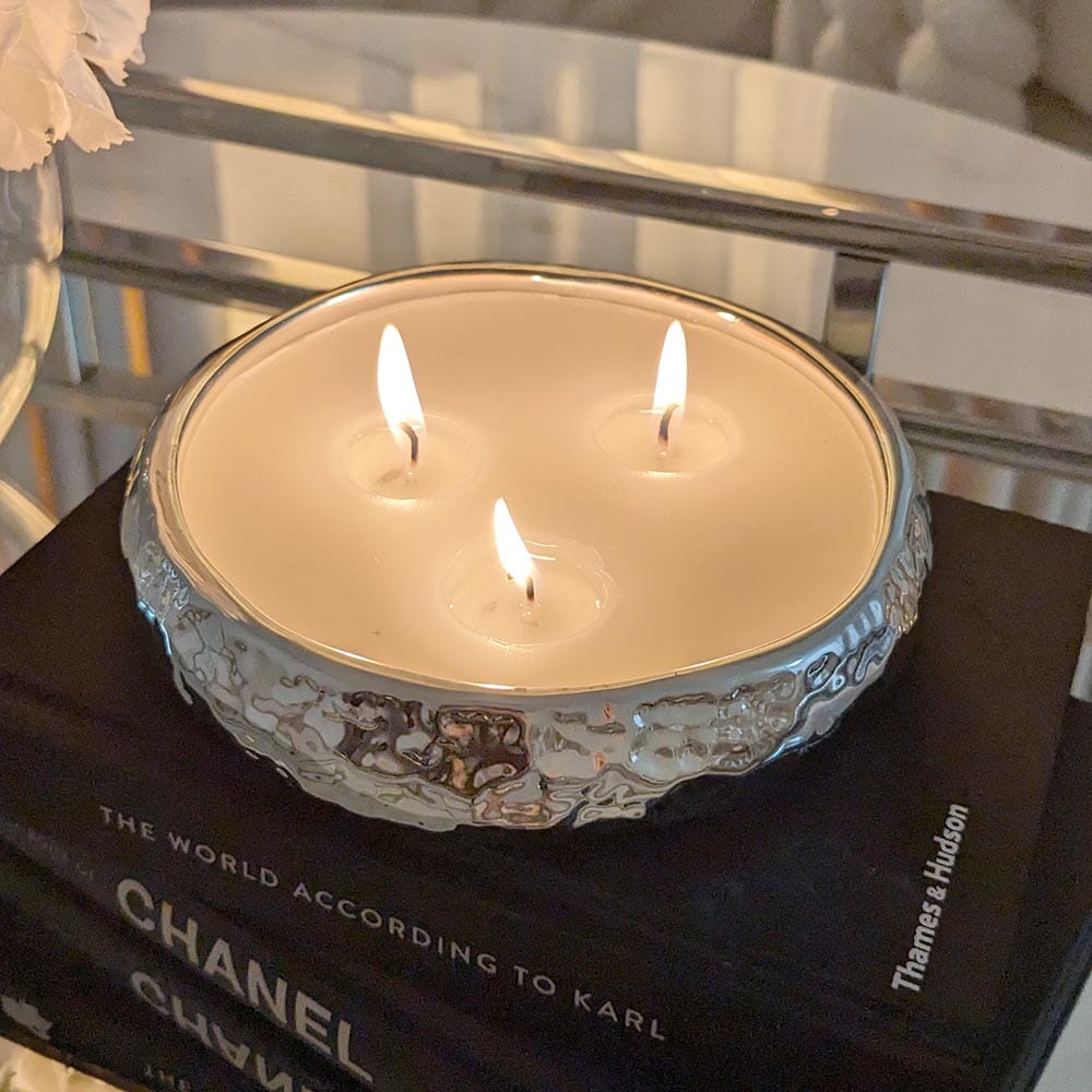 Rowen Homes Fragrance Set of 2 Aeolian Silver Candles House of Isabella UK