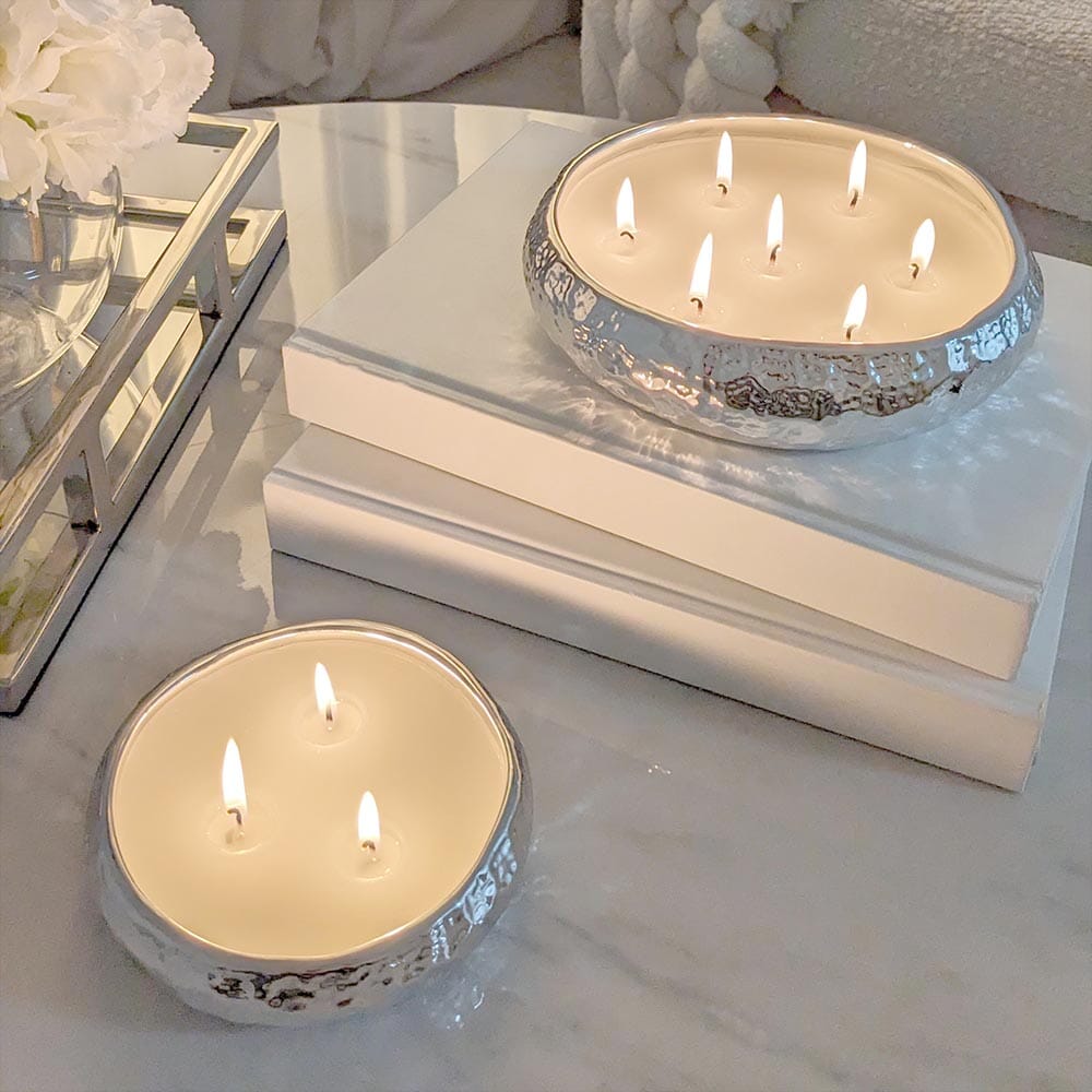 Rowen Homes Fragrance Set of 2 Aeolian Silver Candles House of Isabella UK