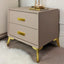 Rowen Homes Furniture Cara Mink & Gold 2 Drawer Bedside Table House of Isabella UK