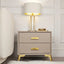 Rowen Homes Furniture Cara Mink & Gold 2 Drawer Bedside Table House of Isabella UK