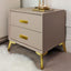 Rowen Homes Furniture Cara Mink & Gold 2 Drawer Bedside Table House of Isabella UK