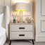 Rowen Homes Furniture Nova Stone & Black 2 Drawer Bedside Table House of Isabella UK