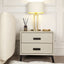 Rowen Homes Furniture Nova Stone & Black 2 Drawer Bedside Table House of Isabella UK