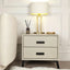 Rowen Homes Furniture Nova Stone & Black 2 Drawer Bedside Table House of Isabella UK