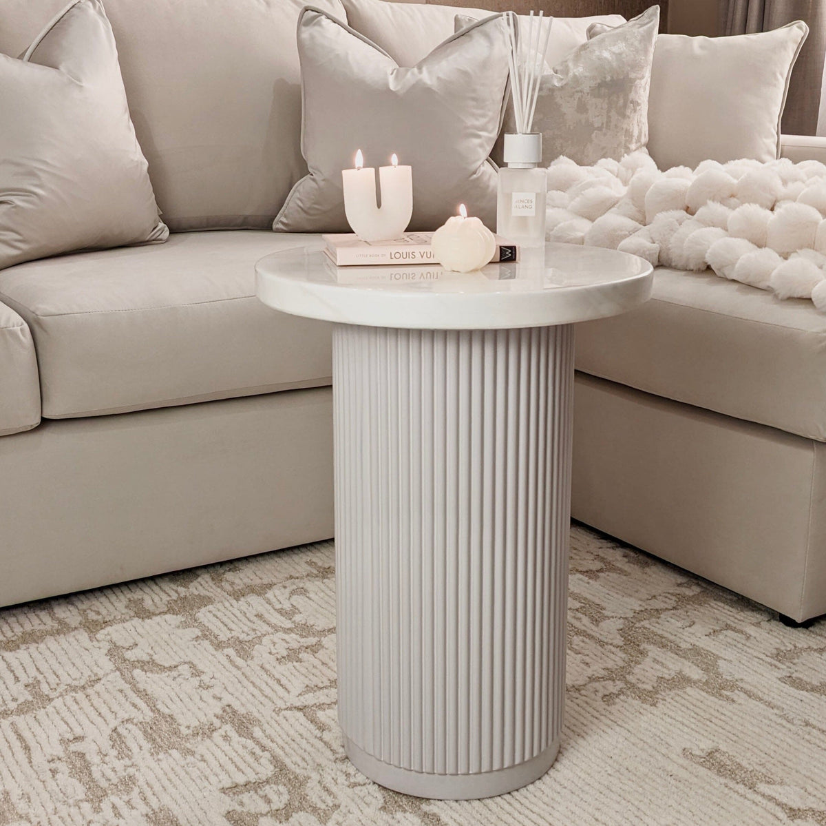 Rowen Homes Furniture Portobello Marble Side Table House of Isabella UK