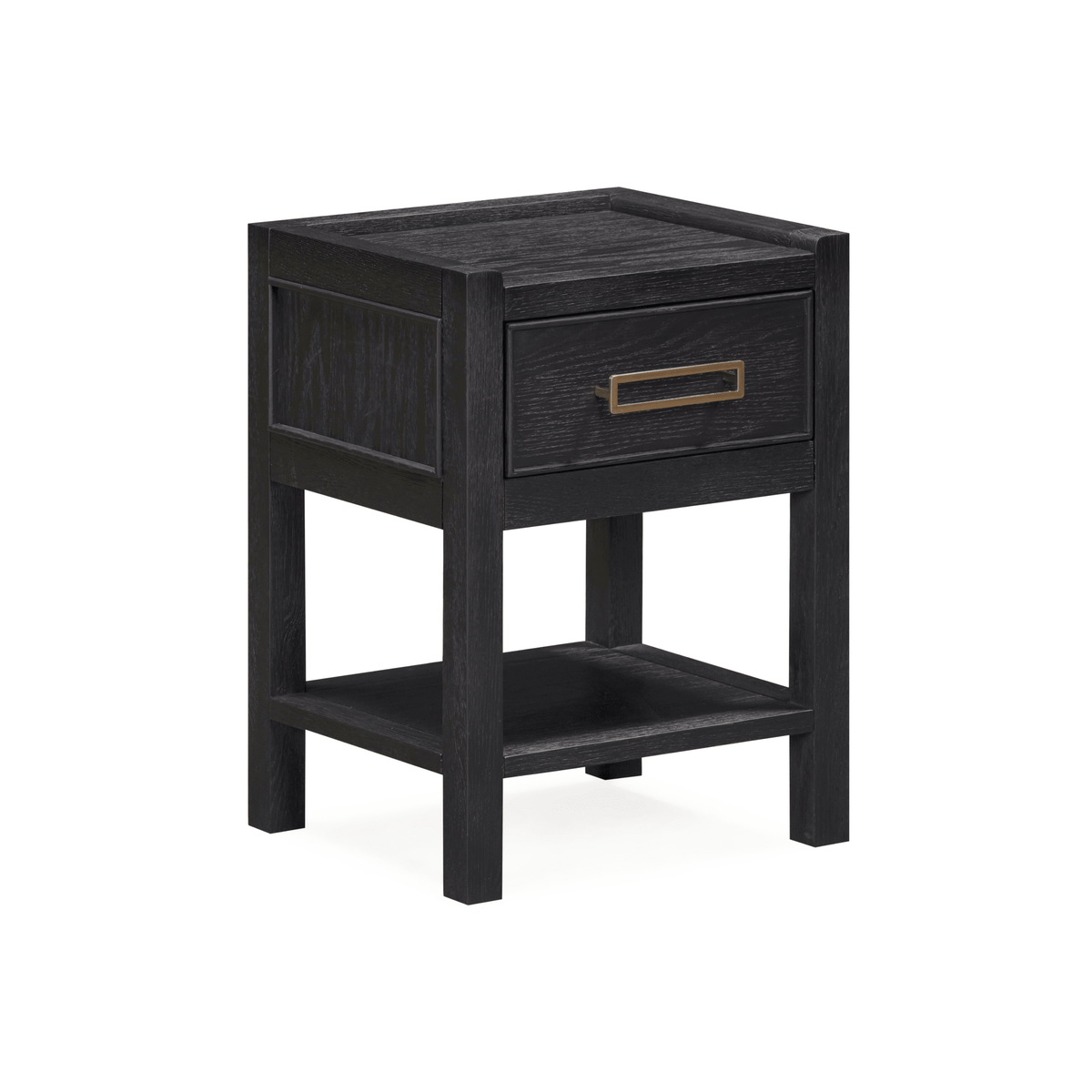 Rowen Homes Furniture Soho Black Oak Veneer 1 Drawer Bedside Table House of Isabella UK