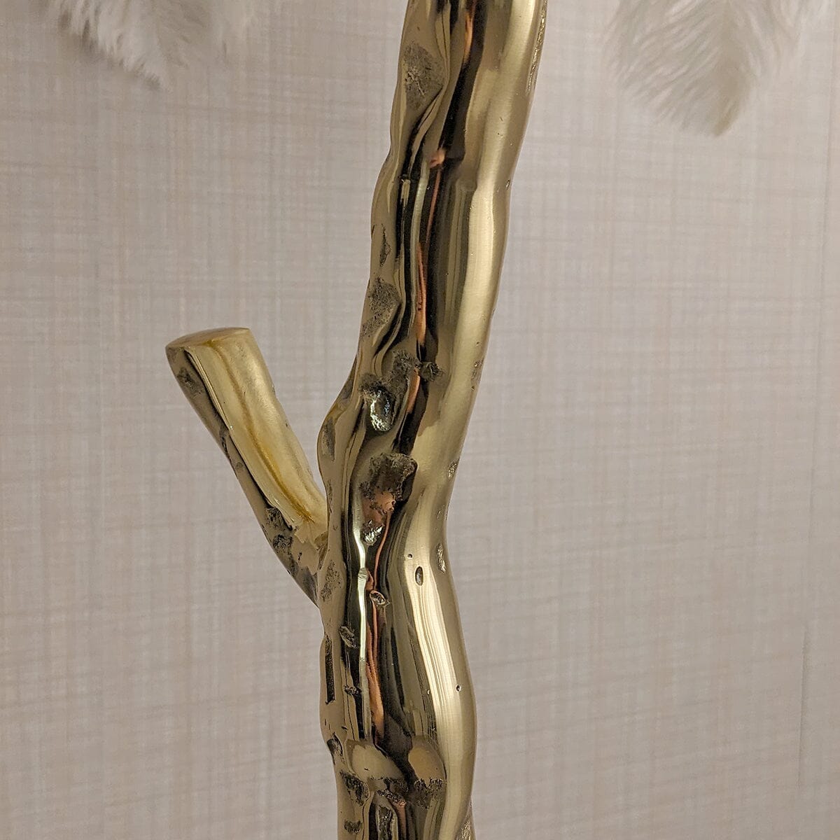 Rowen Homes Lighting Angelina Premium Cream & Gold Feather Floor Lamp House of Isabella UK