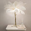 Rowen Homes Lighting Angelina Premium Cream & Gold Feather Table Lamp House of Isabella UK