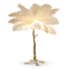 Rowen Homes Lighting Angelina Premium Cream & Gold Feather Table Lamp House of Isabella UK
