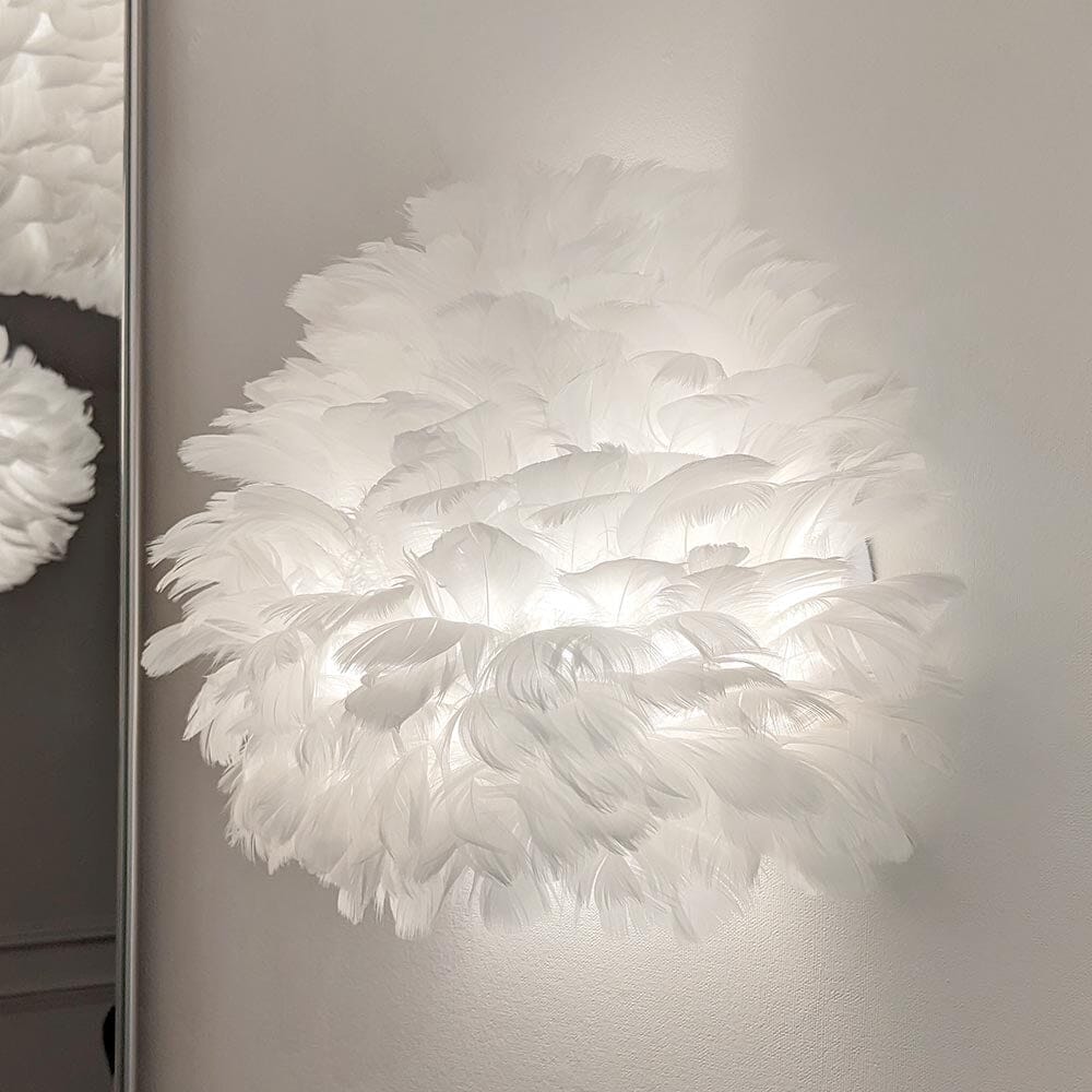 Rowen Homes Lighting Natasha White Feather Wall Light House of Isabella UK