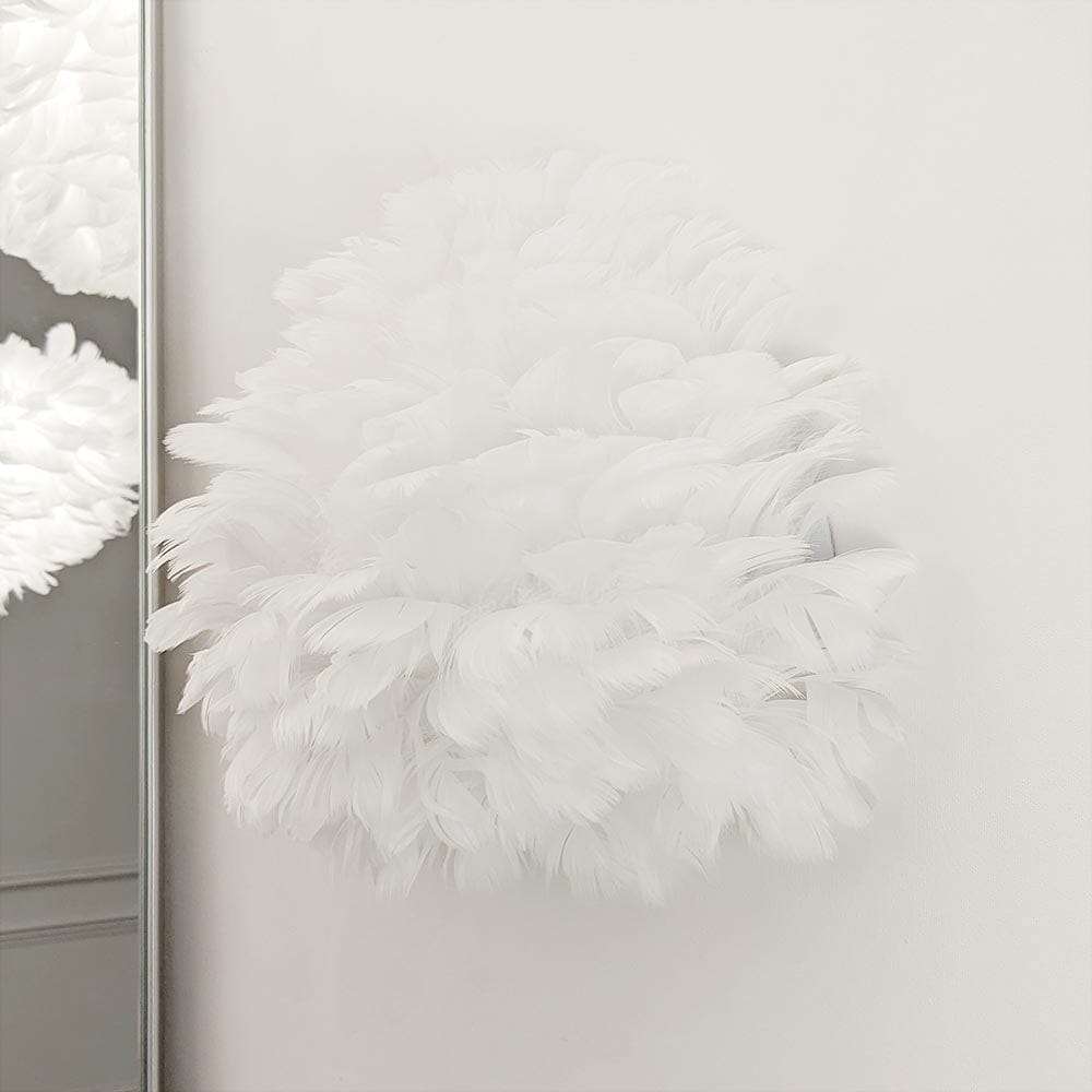 Rowen Homes Lighting Natasha White Feather Wall Light House of Isabella UK