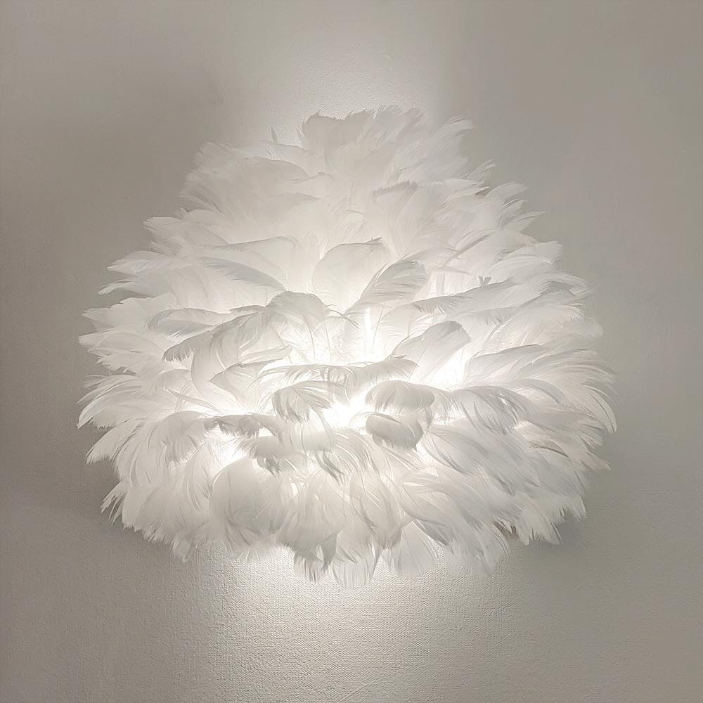 Rowen Homes Lighting Natasha White Feather Wall Light House of Isabella UK