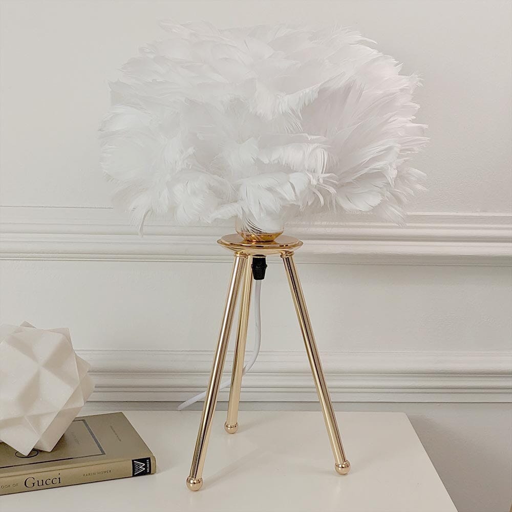 Rowen Homes Lighting Sara Gold Tripod Feather Table Lamp House of Isabella UK