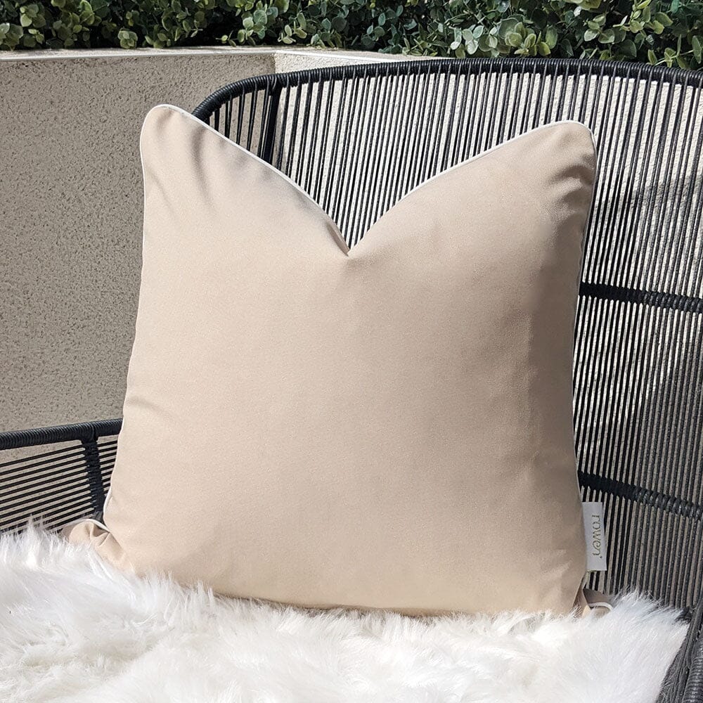 Rowen Homes Outdoor Mink Outdoor Cushion with Cream Piping - 43 x 43cm House of Isabella UK