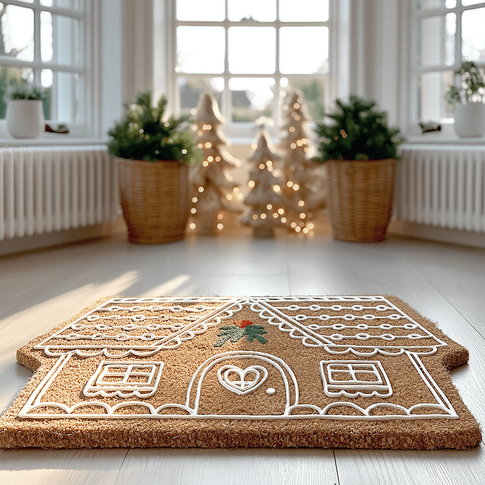 Rowen Homes Textiles Gretel Festive Christmas Gingerbread House Doormat House of Isabella UK