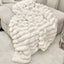 Rowen Homes Textiles Isla Cream Chunky Ribbed Faux Fur Throw House of Isabella UK