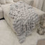 Rowen Homes Textiles Isla Grey Chunky Ribbed Faux Fur Throw House of Isabella UK