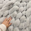 Rowen Homes Textiles Isla Grey Chunky Ribbed Faux Fur Throw House of Isabella UK