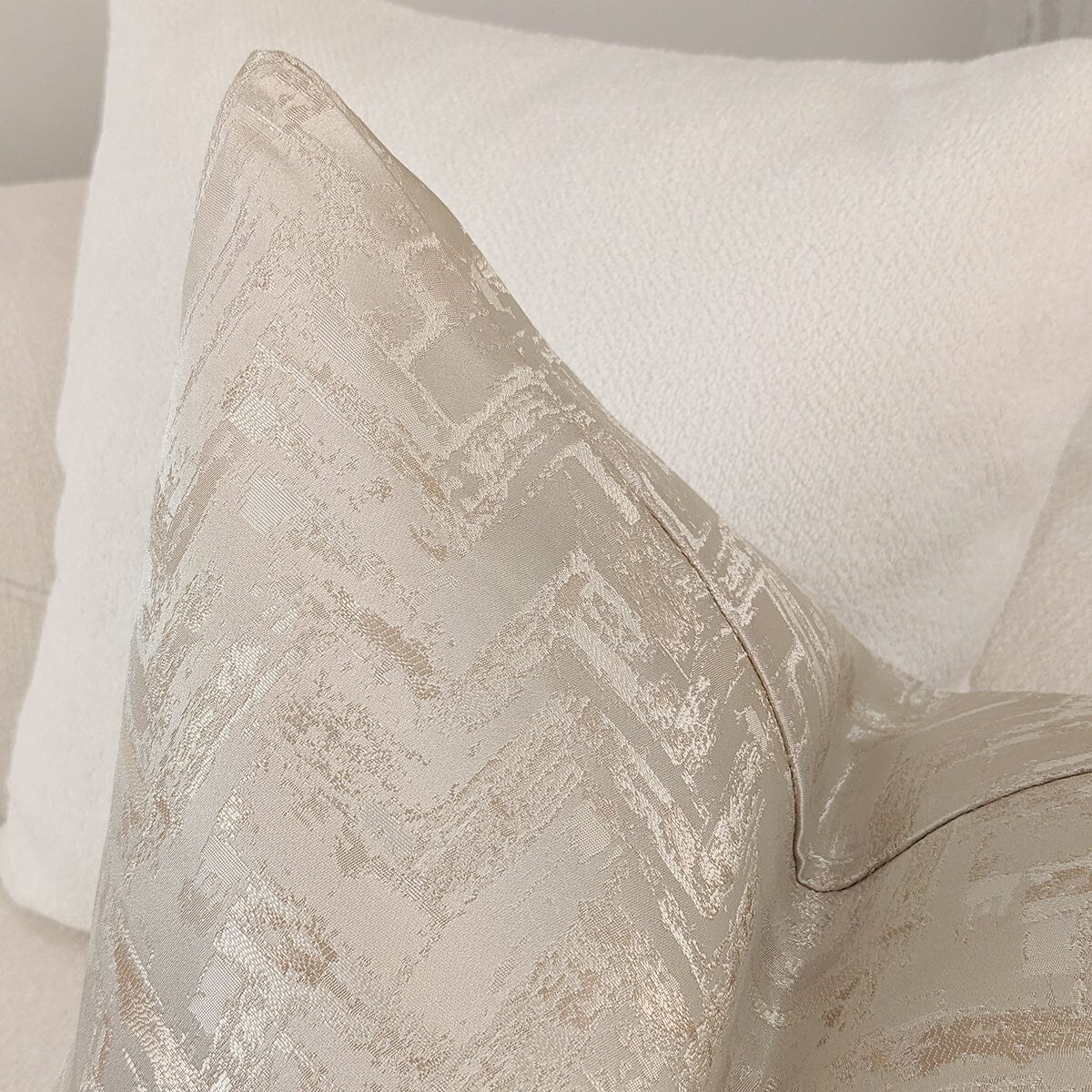 Rowen Homes Textiles Sorrel Cream & Gold Metallic Abstract Patterned Cushion - 50x50cm House of Isabella UK