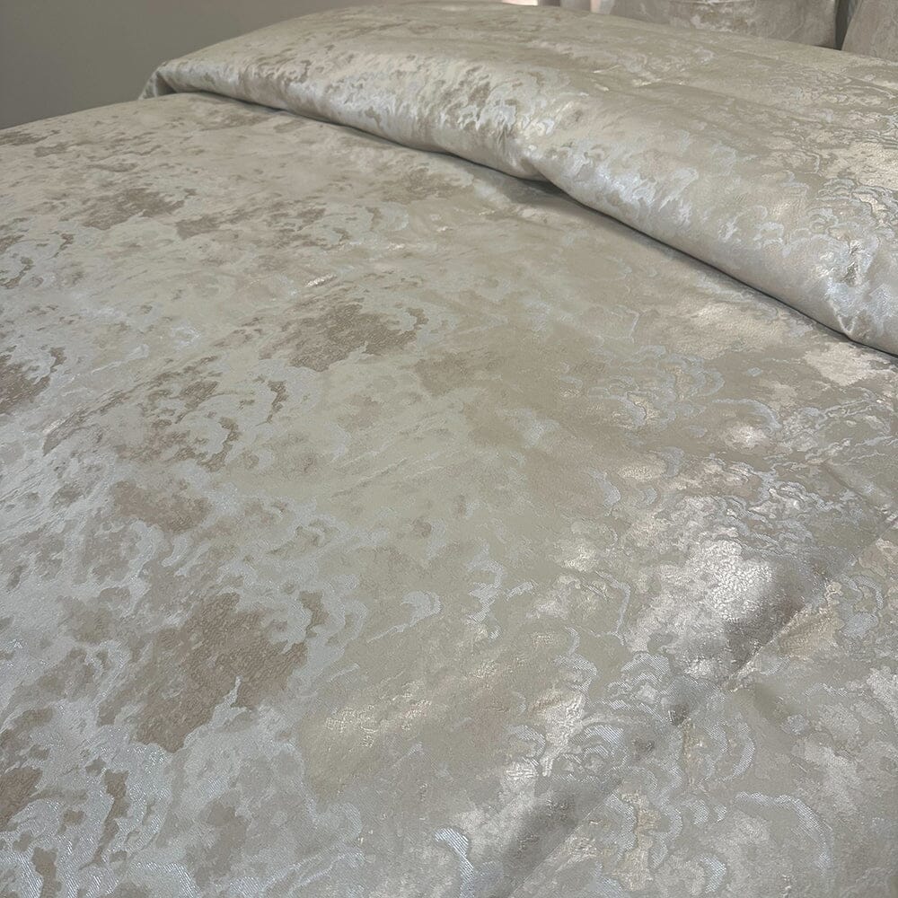 Rowen Homes Textiles Yasmin Gold & Cream Metallic Cloud Print Bedspread House of Isabella UK