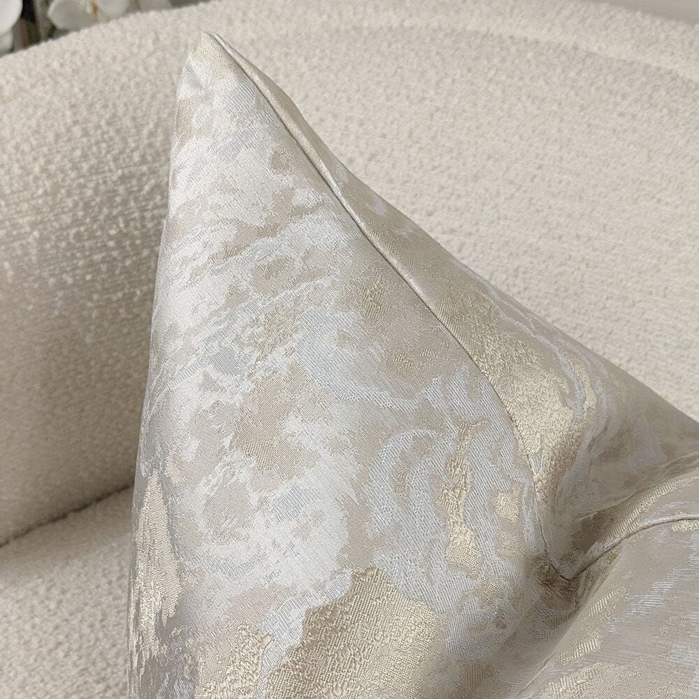 Rowen Homes Textiles Yasmin Gold & Cream Metallic Cloud Print Cushion - 50x50cm House of Isabella UK
